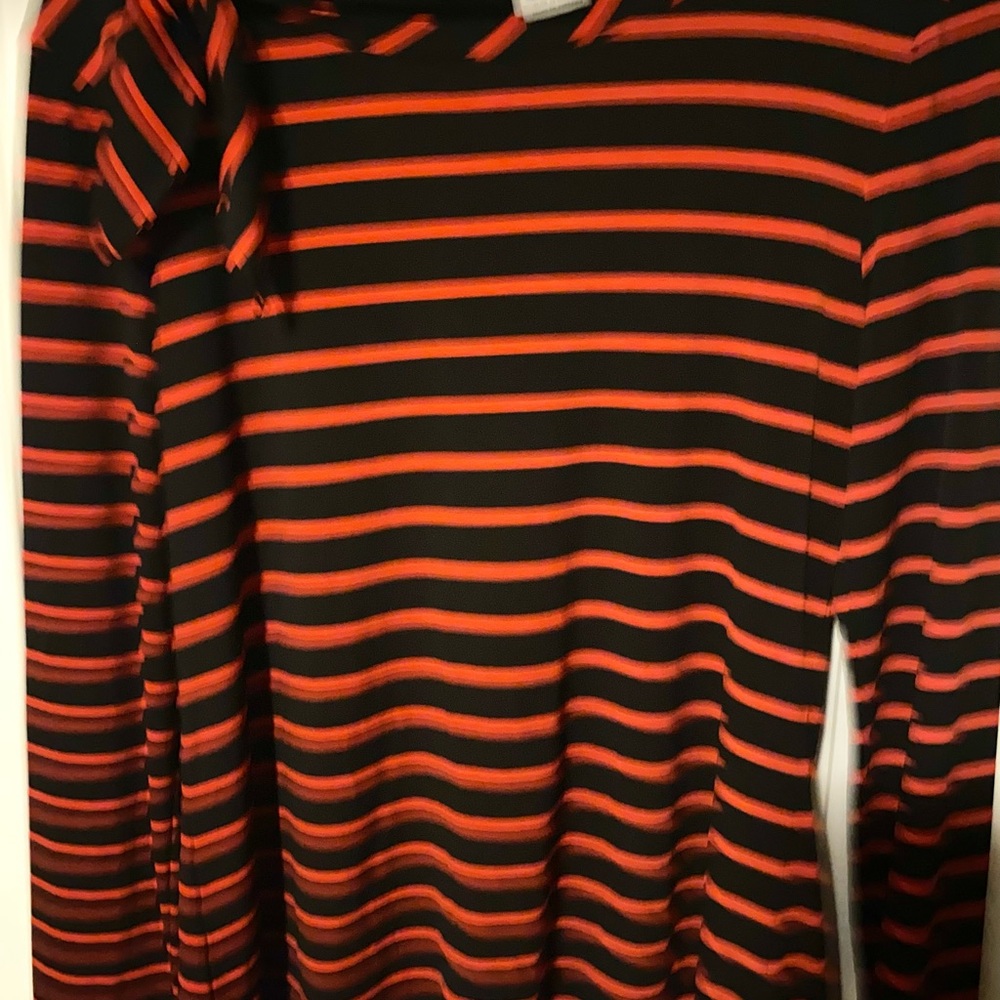Worthington Black and Orange Striped Top Label